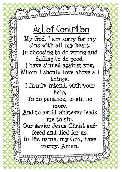 Featured image of post Act Of Contrition Printable For Kids