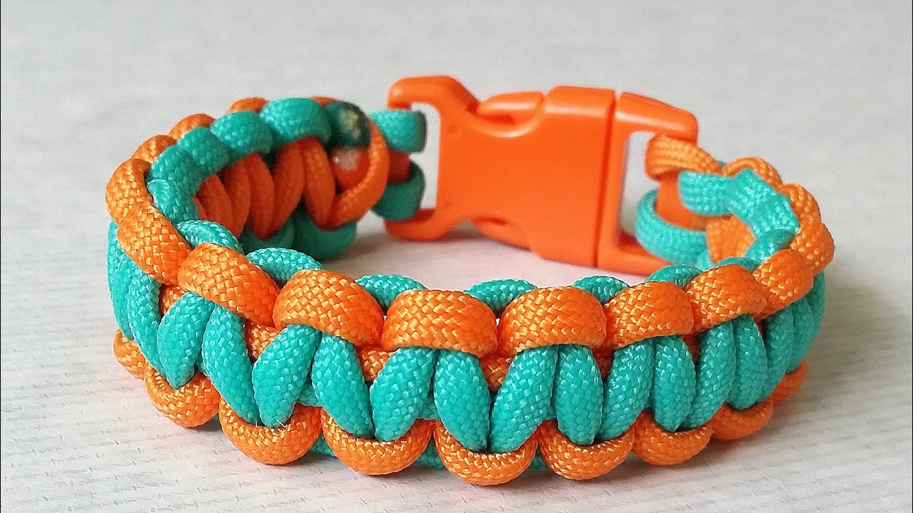 photo How To Make A Paracord Bracelet With Two Colors diy weave two color trilobite bar cuff